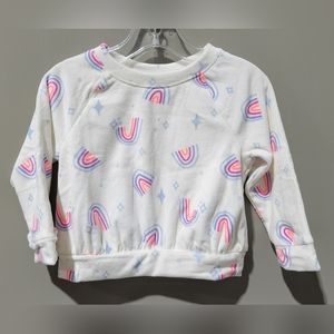 Cat & Jack Girls' Multi Rainbow & Star Print Long Sleeve Pullover Sweater